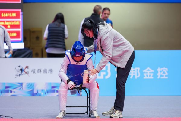 ▲跆拳道「國民女友」羅嘉翎母親，何千金世壯運首秀登場。（圖／取自世壯運官網）