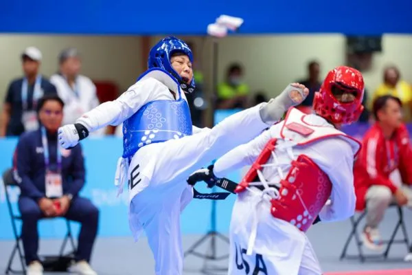 ▲跆拳道「國民女友」羅嘉翎母親，何千金世壯運首秀登場。（圖／取自世壯運官網）