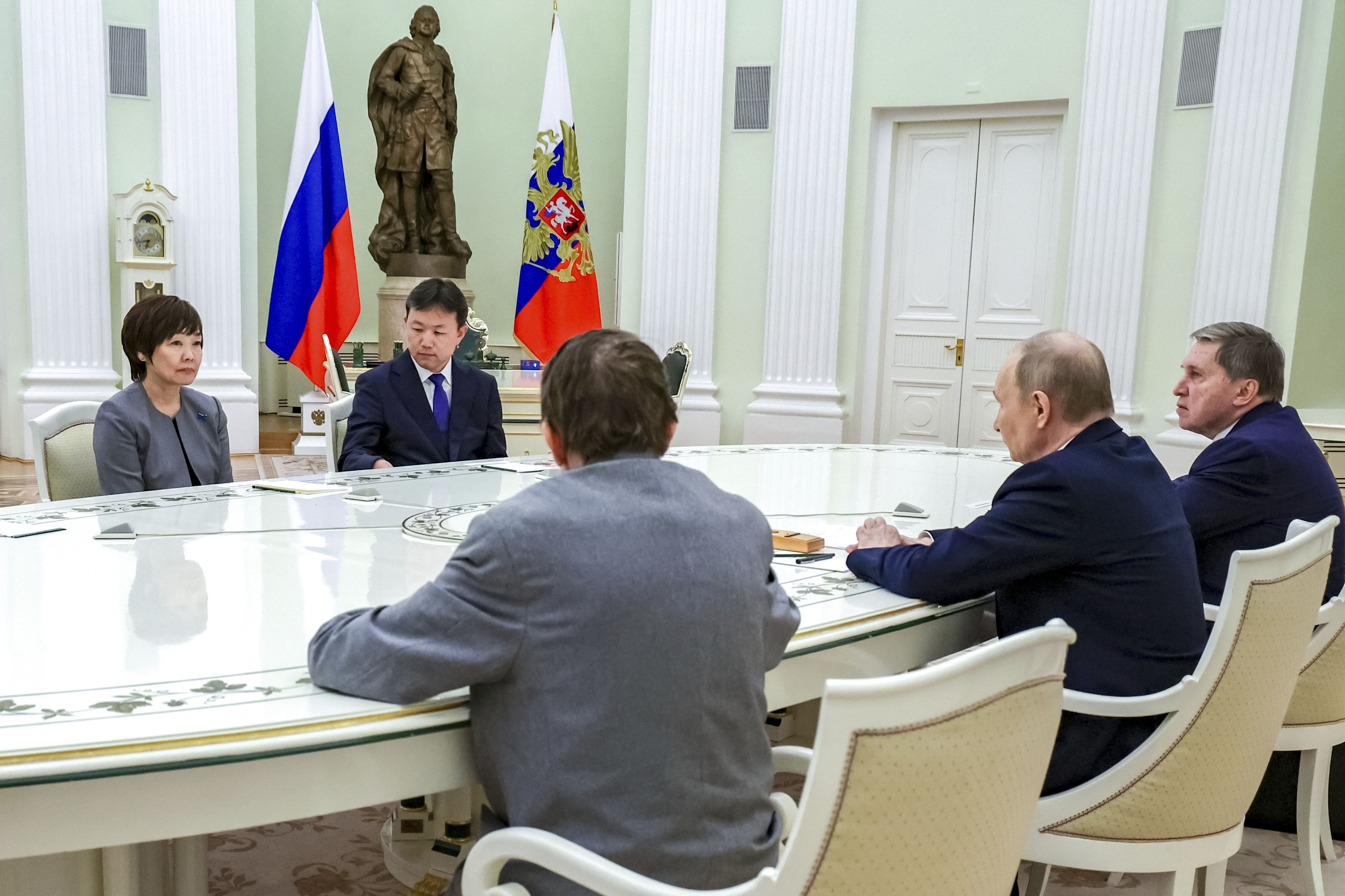 ▲▼日本已故前首相安倍晉三遺孀安倍朝惠訪俄，在克里姆林宮獲俄國總統普丁接見。（圖／達志影像／美聯社）