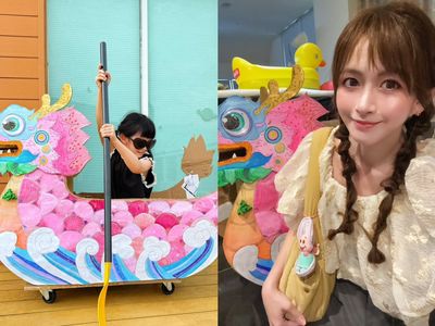 7歲愛女一句話！馮媛甄親手打造「粉紅龍舟」　母女合力成品網驚呆