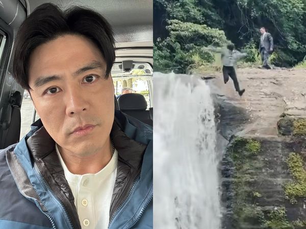 ▲▼劉至翰拍八點檔跳4層樓高瀑布。（圖／翻攝自臉書）