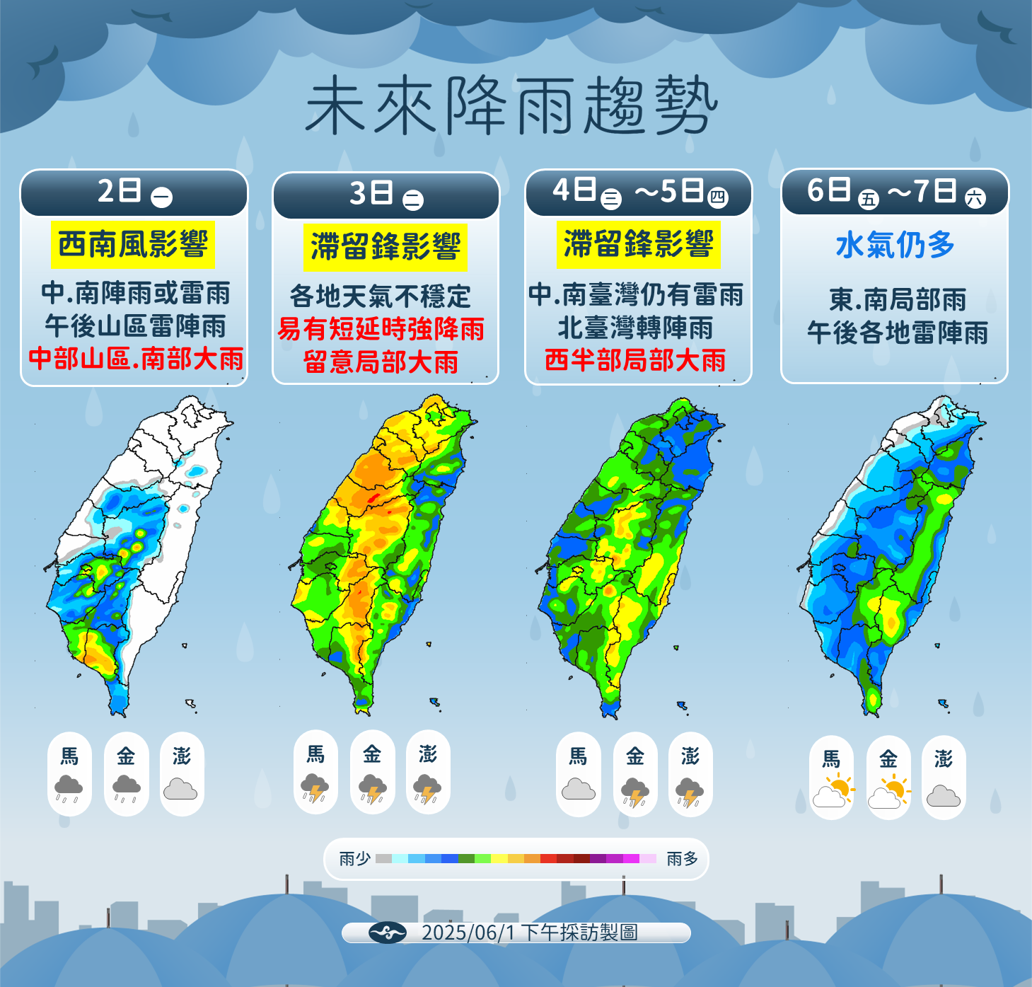 ▲▼未來一周天氣趨勢。（圖／氣象署提供）
