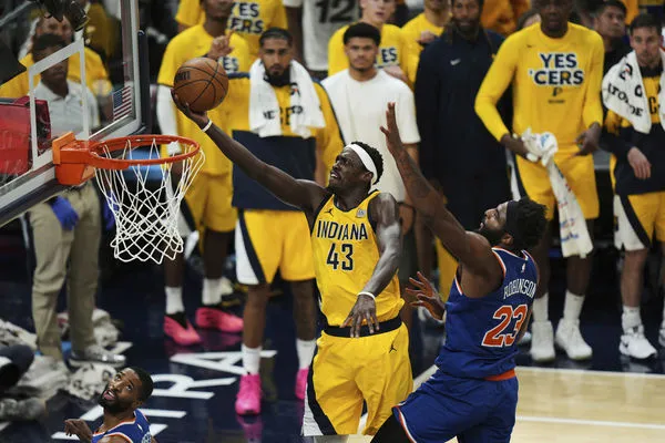 ▲溜馬西亞卡姆、哈利伯頓，尼克布朗森、唐斯。（圖／達志影像／美聯社）