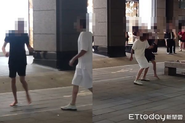 ▲▼             信義街頭上演酒醉版「快打旋風」。（圖／Threads@xia._21136授權提供）