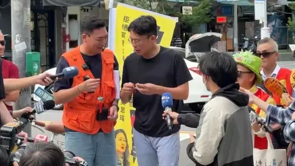 ▲民眾黨主席黃國昌義氣站台「地動刪瑤」召集人賴苡任。（圖／地動刪瑤）