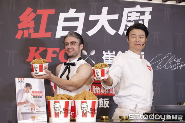▲▼白湯匙大廚崔鉉碩與台灣肯德基共同推出聯名料理「韓式起司脆雞飯」，結合韓式炸雞與台灣國產優質白米的台韓口味組合。（圖／記者湯興漢攝）