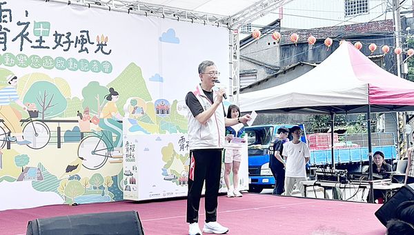 ▲桃園市副市長王明鉅今天在「霄裡好風光，運動樂悠遊！」啟動記者會上致詞。（圖／市府體育局提供）