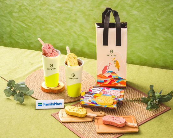 ▲▼全家Let’s Tea聯名哈根達斯推出新飲品，將整支雪糕加入仙女紅茶。全家奇異果季登場，甜點、水果盒到位。（圖／業者提供）