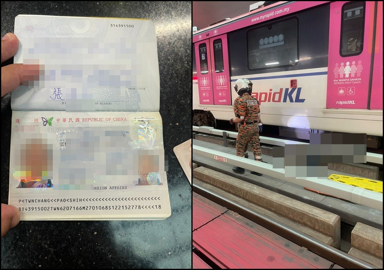 ▲▼疑失足跌落LRT軌道台灣男遭當場撞斃。（圖／馬來西亞中國報提供）