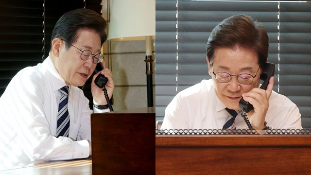 ▲▼南韓總統李在明4日在仁川住處，與聯合參謀議長金明秀通話。（圖／達志影像／newscom）