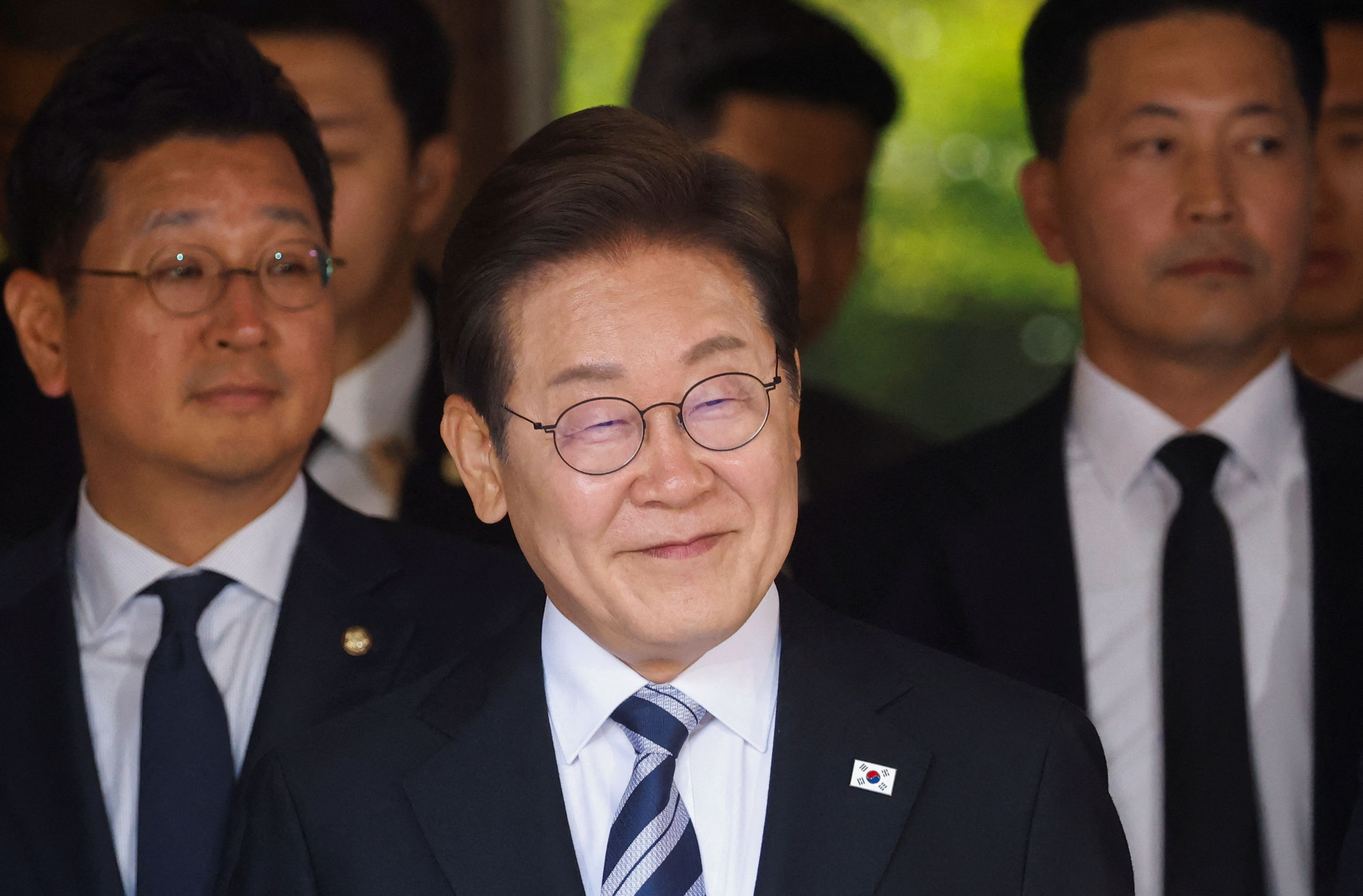 ▲▼南韓總統李在明4日上午從仁川住處，啟程前往國會出席總統就職典禮。（圖／路透）