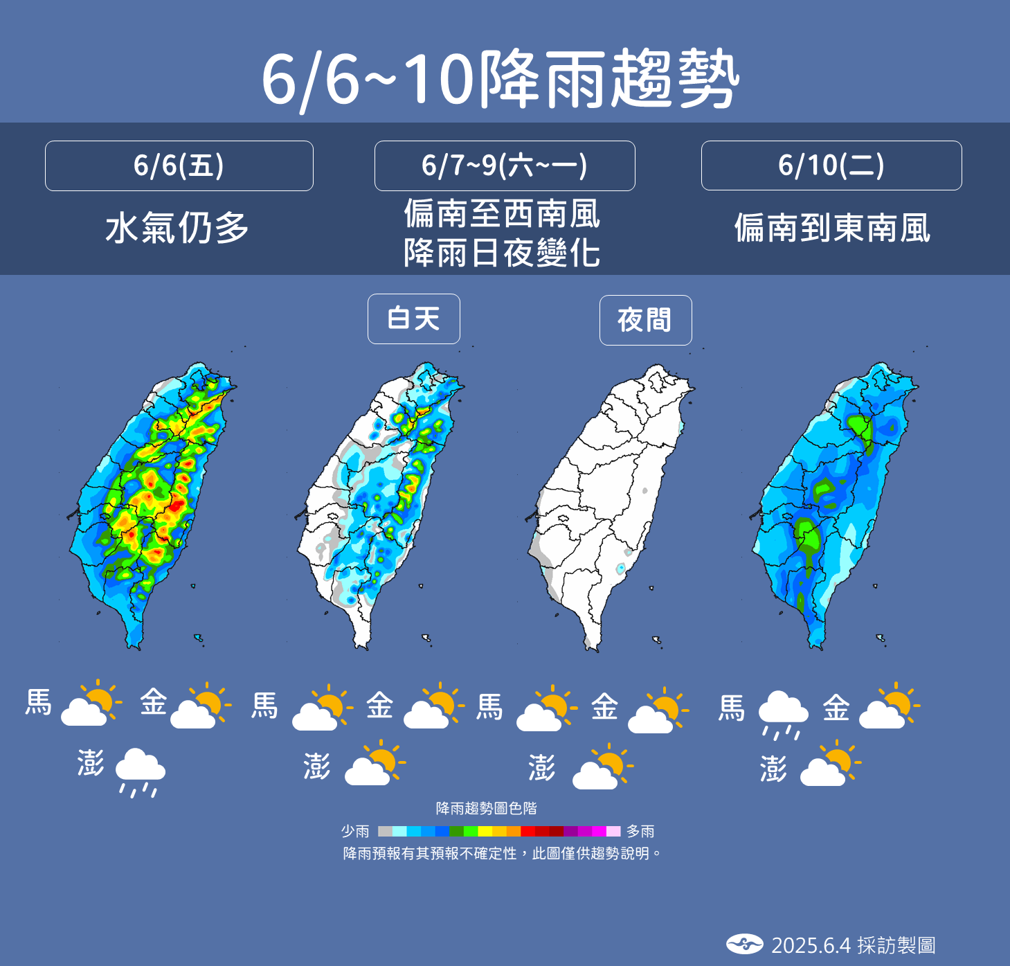 ▲▼未來一周天氣趨勢。（圖／氣象署提供）