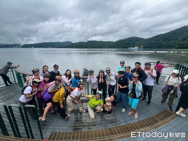 ▲日月潭響應2025世界自行車日，綠色騎士低碳出發。（圖／日月潭國家風景區管理處提供）