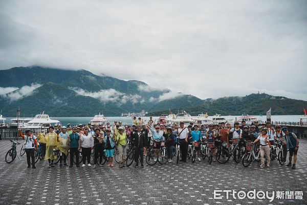 ▲日月潭響應2025世界自行車日，綠色騎士低碳出發。（圖／日月潭國家風景區管理處提供，下同）