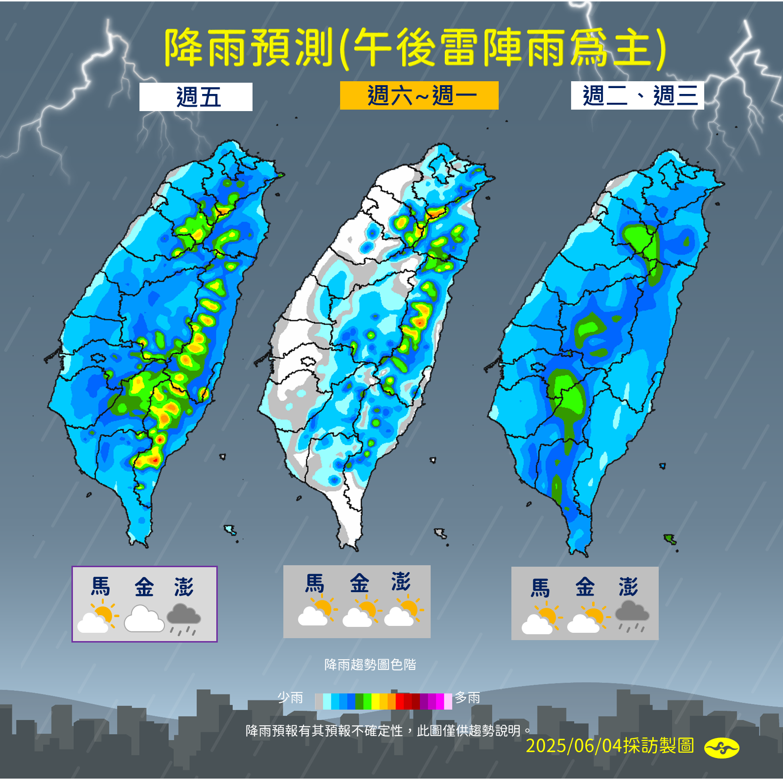 ▲▼未來一周天氣趨勢。（圖／氣象署提供）