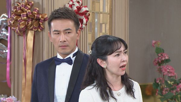 ▲《好運來》婚禮出現命案，蔡燦得飾演的靜怡突倒地不起，全場驚愕落淚。（圖／民視提供）