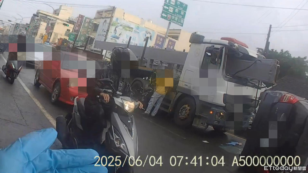絕命終結站！嘉義聯結車急煞撞翻休旅車　鋼樑穿透車頭超驚悚
