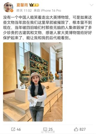 ▲夏馨雨陷入辱華風波，遭微博禁言。（圖／翻攝自微博）