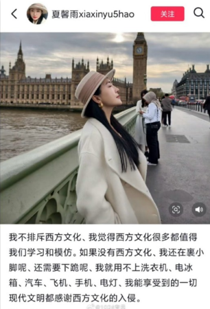 ▲夏馨雨陷入辱華風波，遭微博禁言。（圖／翻攝自微博）