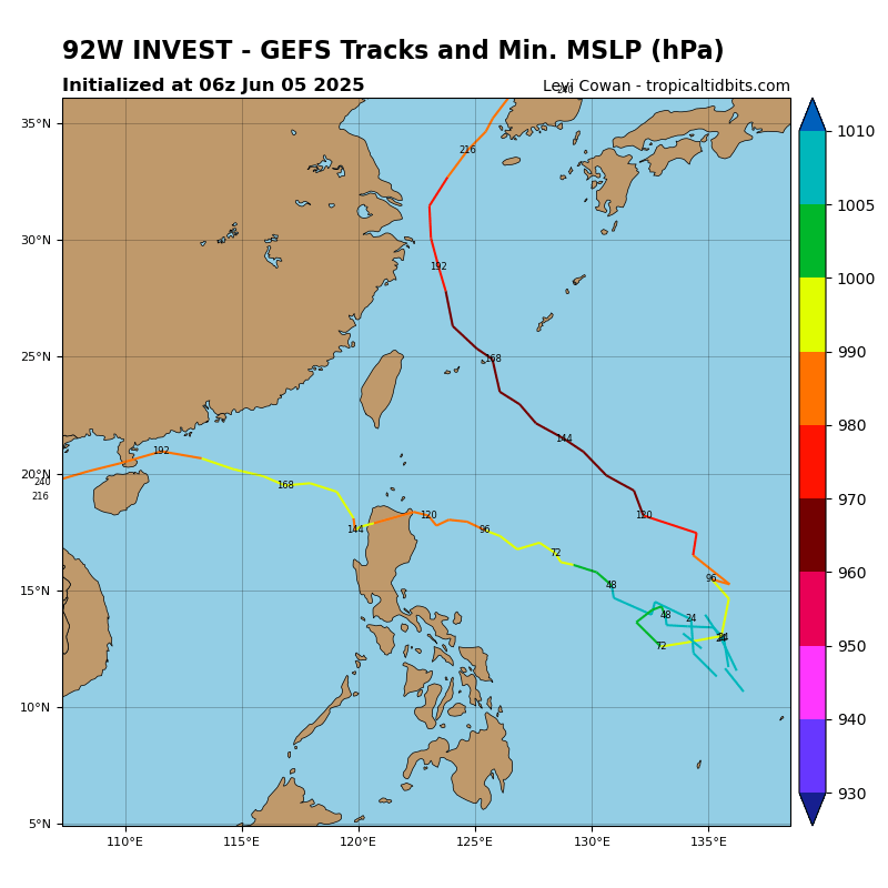 ▲▼             。（圖／中央氣象署、翻攝tropicaltidbits）