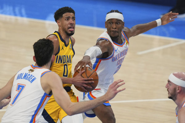 ▲雷霆吉爾吉斯-亞歷山大、威廉斯、戴格諾特，溜馬西亞卡姆、哈利伯頓、卡萊爾。（圖／達志影像／美聯社）