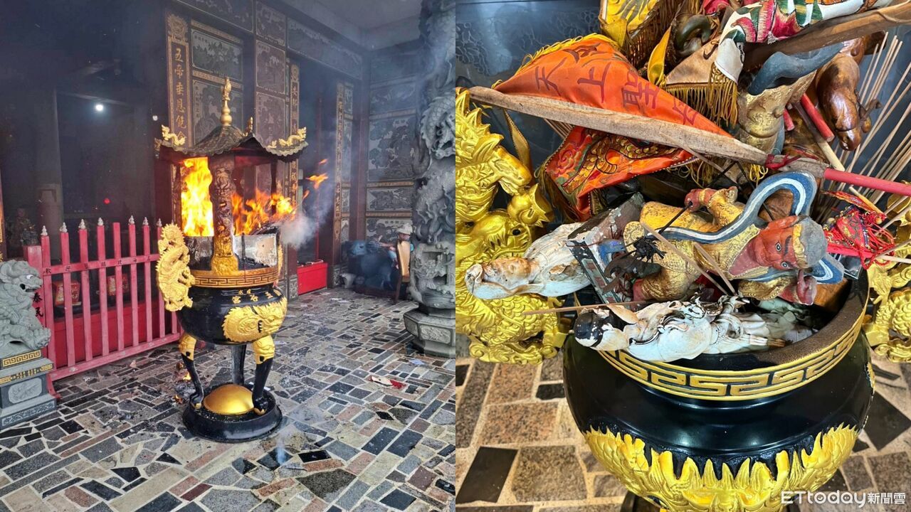 高粱酒+金紙助燃！縱火男火燒宮廟狂傳爆炸聲　15神像7香爐遭焚