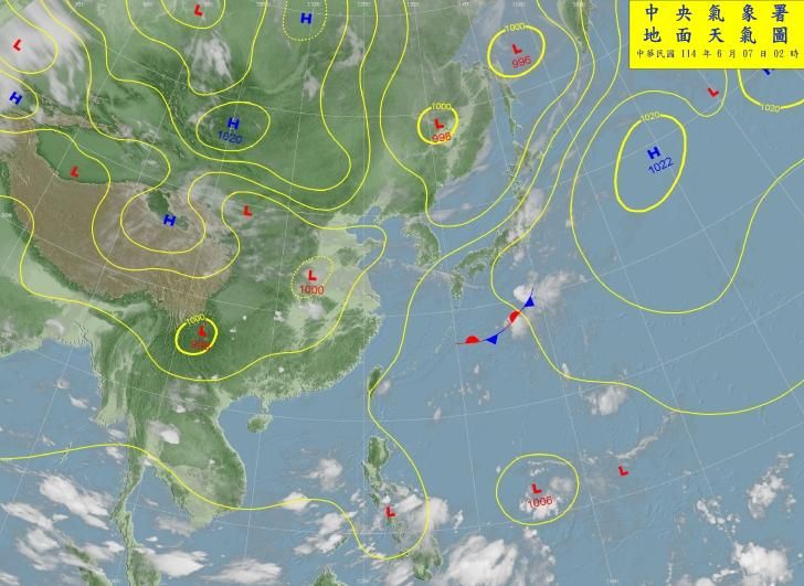 ▲▼地面天氣圖。（圖／氣象署提供）