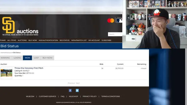 ▲▼快訊／台南Josh標到「大聯盟開球」資格　花費金額曝光。（圖／翻攝台南Josh YouTube）