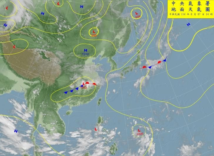 ▲▼地面天氣圖。（圖／氣象署）
