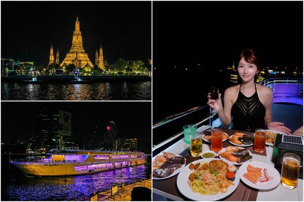 ▲▼曼谷遊船人妖秀，海鮮自助餐跟酒水無限暢飲。（圖／部落客珊莎提供）