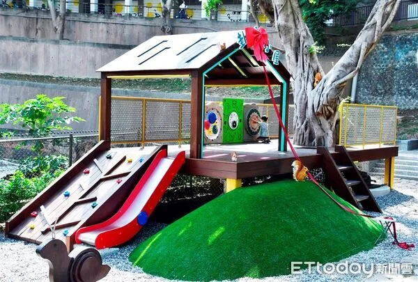 ▲▼彰化縣政府獲國土署補助打造「卦山小屋」兒童遊戲場。（圖／彰化縣政府提供）