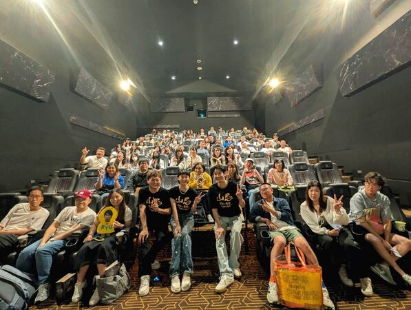 ▲劉以豪、袁澧林、曹佑寧為電影《山忌 黃衣小飛俠》勤跑宣傳。（圖／威視電影提供）