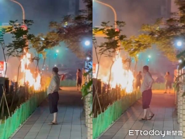 ▲▼快訊／永康夜市地瓜球攤販起火　2人燒燙傷送醫。（圖／民眾提供）