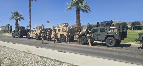 ▲▼ 美國北方司令部發布照片，第七陸戰團第二營陸戰隊員集結前往大洛杉磯地區。（圖／翻攝自U.S. Northern Command）