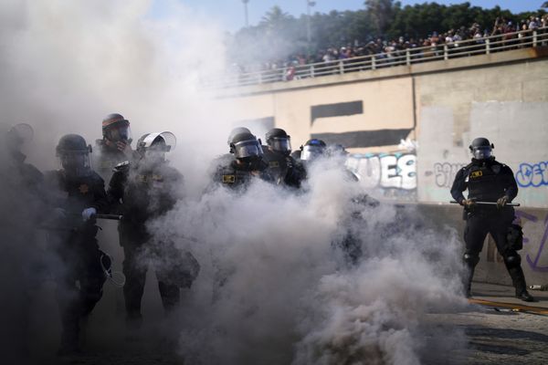 ▲▼ 美國洛杉磯示威。（圖／達志影像／美聯社）