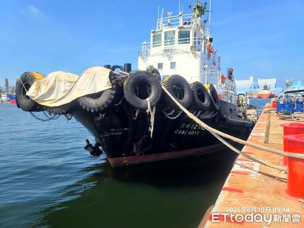 ▲▼發生斷纜的台船12號拖船。（圖／記者賴文萱翻攝）