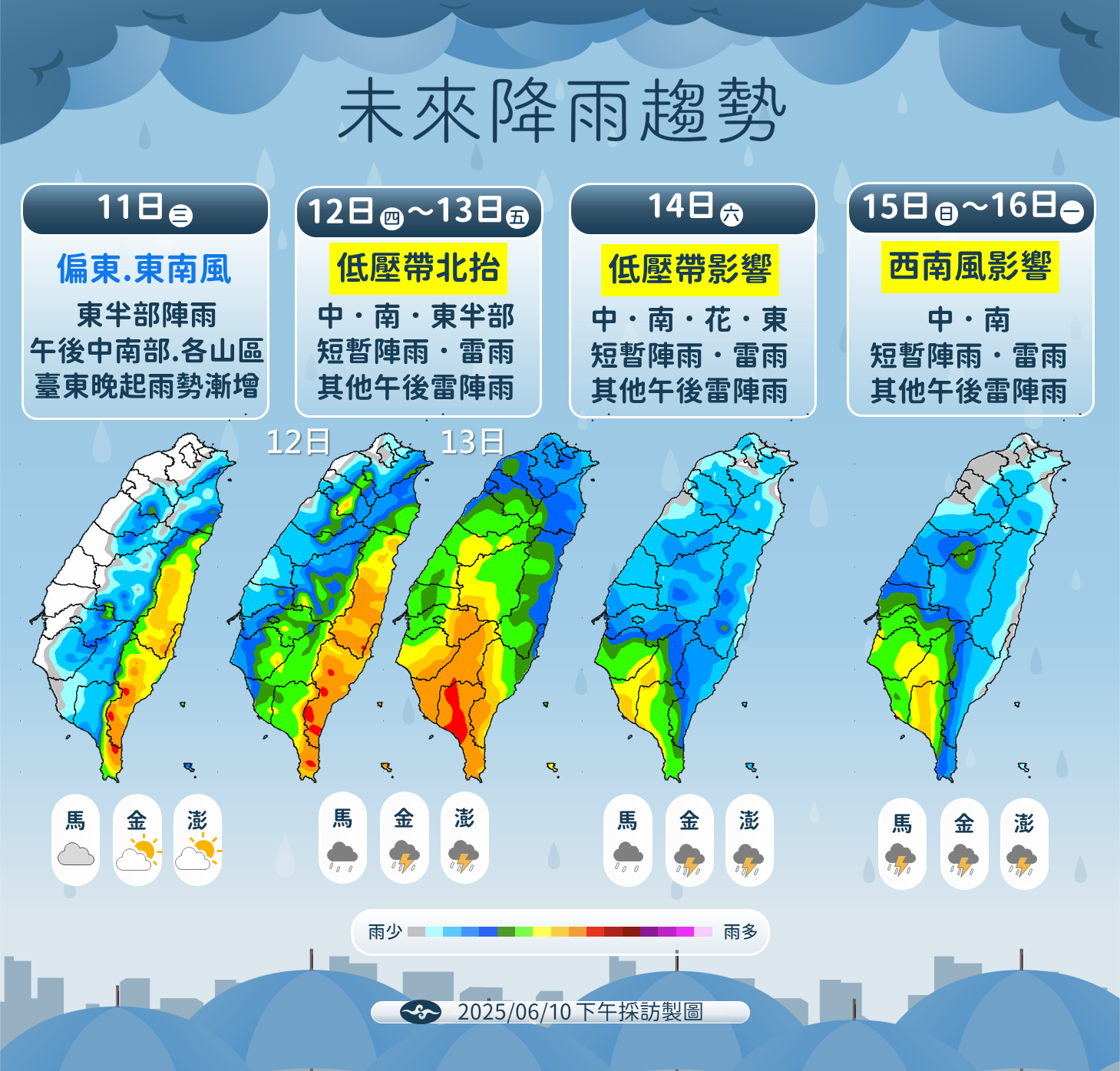 ▲▼未來一周天氣趨勢。（圖／氣象署提供）