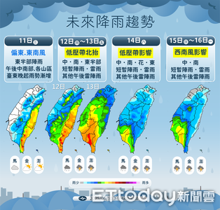 首颱「蝴蝶」最快明天上午生成　周四低壓影響全台水氣增