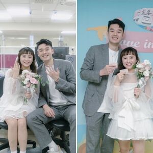 王齊麟、陳詩媛登記結婚照曝光　甜曬婚戒、身分證明一起亮相