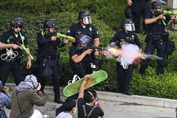 ▲▼ 美國洛杉磯抗議示威。（圖／達志影像／美聯社）