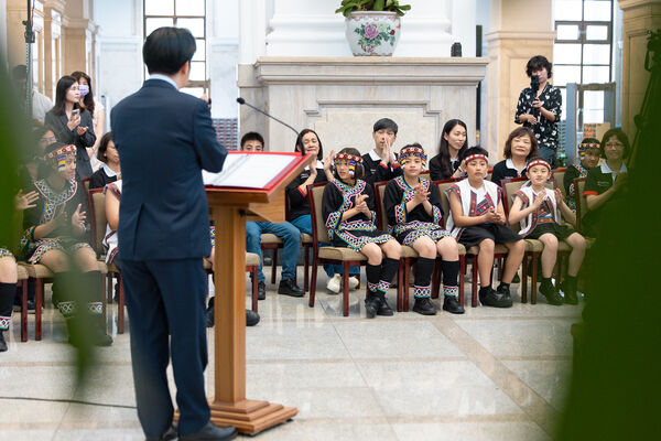 ▲▼總統賴清德接見「台灣原聲童聲合唱團」。（圖／總統府提供）