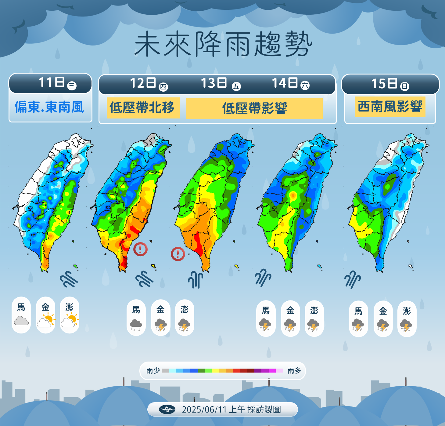 ▲▼未來一周天氣趨勢。（圖／氣象署提供）