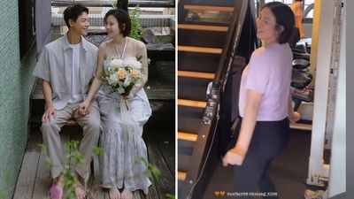 劉品言重訓「孕肚首曝光」！小腿還是超細  連晨翔在旁護妻全被拍