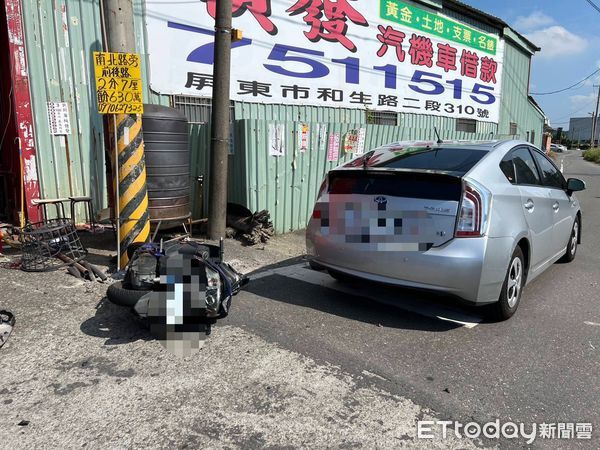 ▲萬丹鄉大昌路與大圳路口交通事故，造成一人死亡        。（圖／記者陳崑福翻攝）