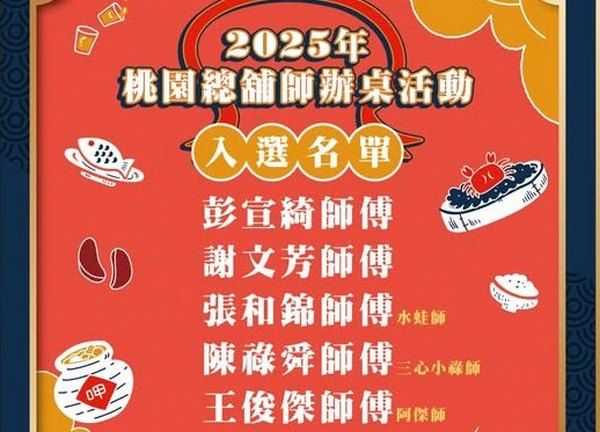 ▲2025桃園總舖師辦桌活動6/12開放網路認桌