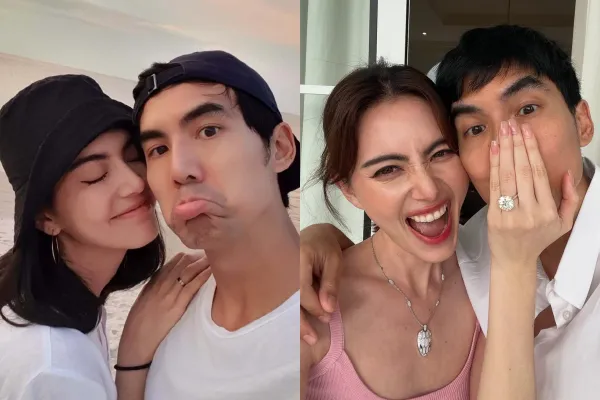 ▲《淒厲人妻》女星Mai（Davika Hoorne），宣布與男星Ter（Chantavit Dhanasevi）訂婚，結束7年愛情長跑。（圖／翻攝自IG）