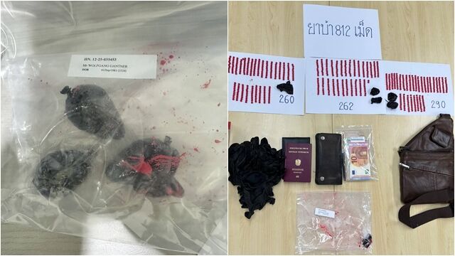 ▲▼「812顆冰毒」體內破裂！他闖關曼谷機場大失敗　腹痛抽搐急送醫。（圖／臉書สถานีตำรวจนครบาลหัวหมาก）