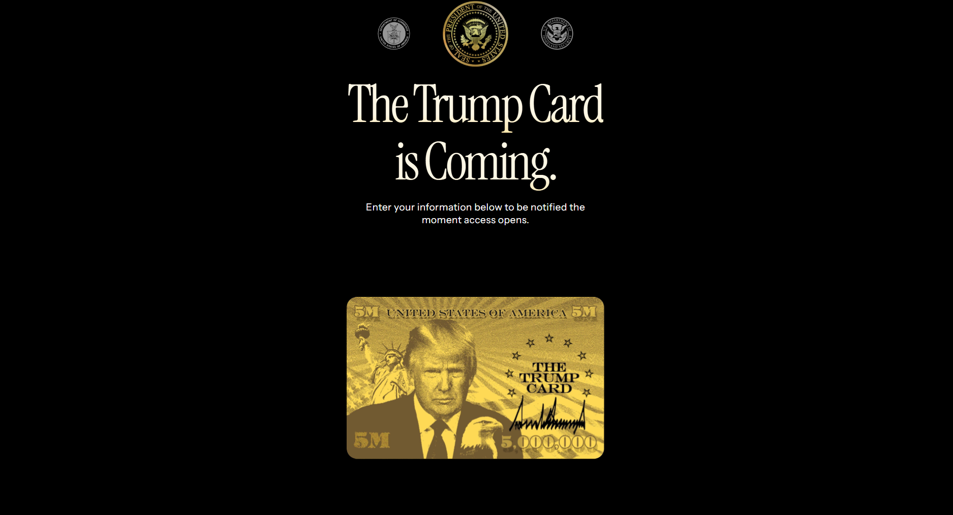 ▲川普金卡簽證登記網站上線。（圖／翻攝trumpcard.gov）