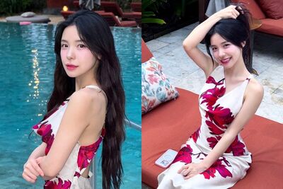 李多慧泳池細肩洋裝「轉身解放白嫩美背」! 開撩粉絲相約去海邊