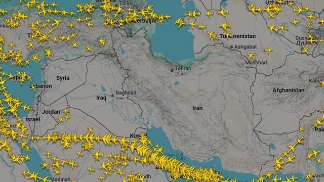 ▲▼以伊開打「航空公司急改道」。（圖／翻攝flightradar24.com）